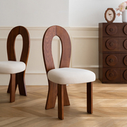 法式复古设计师人鱼椅化妆椅，家用餐椅中古实木办公椅休闲靠背椅子