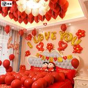 创意浪漫网红婚房装饰气球套装新房卧室结婚婚礼场景布置用品大全