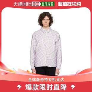 香港直邮潮奢 Dime 男士紫色格纹衬衫