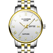 男表石英钢带男士手表，品牌防水瑞士商务，夜光日历精钢国产腕表