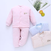 婴儿棉衣冬季保暖两件套装男女宝宝秋冬加厚棉衣服新生0-3-6个月