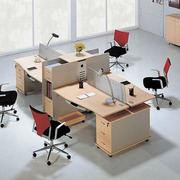四人位屏风办公桌带抽屉柜办公桌6人位组合办公桌职员电脑桌