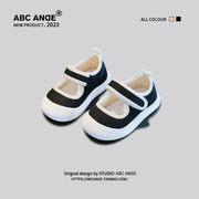 ABC ANDE2023春夏宝宝鞋子女婴儿软底学步鞋男童婴幼儿帆布鞋