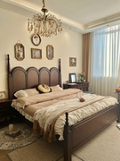 帝罗堡自由女神法式复古床樱桃木实木床一米八双人床主卧美式家具