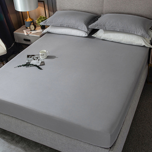全棉床笠单件灰色纯棉席梦思床垫，保护套罩纯色，全包床单床罩防尘罩