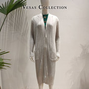 vesascollection唯尚女装毛衣，简洁针织开衫优雅针织衫w1342
