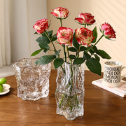 玻璃花瓶摆件客厅插花高级感水培透明水养水晶落地餐桌创意装饰