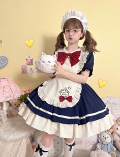 猫咪餐厅可爱op狗短小女仆lolita连衣裙围裙，全款链接直接拍