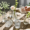 法式复古ins风浮雕玻璃迷你小花瓶透明水培插花花瓶客厅装饰摆件