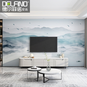 新中式无缝墙布现代简约墙纸卧室壁布沙发电视背景墙定制山水壁画