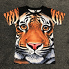 夏季3D短袖T恤男搞怪个性立体狼虎豹头猩猩图案大码胖子男装衣服
