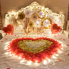 玫瑰花瓣生日场景布置浪漫结婚房情人节惊喜表白求婚房间床上装饰