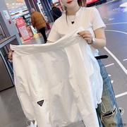 韩国白色冲锋衣外套女2023春秋，休闲短款风衣，夹克薄款女装上衣