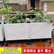 阳台种菜盆菜园塑料种植箱大号黄瓜家用长方花盆西红柿种菜盆植物