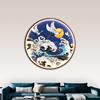 中国风客厅沙发背景墙装饰立体壁画灯玄关床头新中式壁灯大号圆形