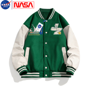 NASA联名潮牌情侣棒球领外套男春秋夹克男装卫衣外穿上衣服