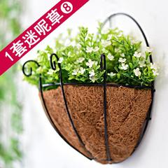 仿真花壁挂塑料花藤客厅墙上挂花墙壁假花藤条装饰花室内阳台植物