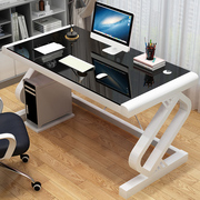 时尚电脑桌台式书桌书架桌学生写字桌子家用简约钢化玻璃办公单桌