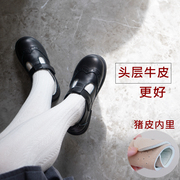 香港学生黑皮鞋真皮英伦风，女童黑色演出鞋，软底儿童皮鞋女孩公主鞋