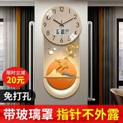 万年历(万年历)2023钟表，挂钟客厅装饰家用免打孔静音时钟挂墙表石英钟
