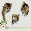 3d立体效果墙贴可爱猫咪贴画，创意卡通马桶贴纸儿童房卧室衣柜装饰