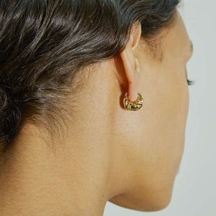 unncobv欧美风金属螺纹几何，扭纹牛角设计感耳环女复古时髦耳扣