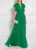 2024夏装绿野仙踪森林公主大摆拖地长裙在逃公主法式绿色长裙礼服