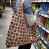 防水大号超市购物袋环保买菜包折叠(包折叠)便携中号手提帆布草莓米奇卡通