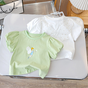 女童短袖T恤夏季2023薄款儿童宝宝纯棉夏装上衣中小童半袖潮3