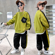 儿童装男童秋装套装，2023秋季休闲运动服春秋，款洋气卫衣两件套
