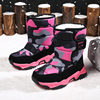 冬季加厚款高帮儿童雪地靴女防水防滑保暖男童棉鞋迷彩图案滑雪靴