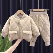 小孩子秋冬装衣服冬天婴儿童加绒套装男童装二件套潮0-1-2-3岁半4