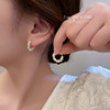 高级轻奢气质圆圈珍珠，耳环2024年潮耳圈女耳扣小众设计感耳饰