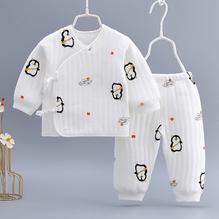 新生儿保暖衣套装宝宝内衣裤，二件套03月婴儿，秋冬装薄棉睡衣服厚