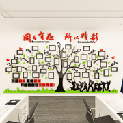 团队员工风采展示照片，墙贴亚克力3d立体公司办公室企业文化墙树形