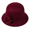 秋冬季女帽圆顶礼帽毛呢女士，盆帽时装帽子圆帽，冬季女帽时装帽子
