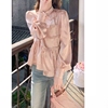 2024春季新中式国风女装小个子粉色衬衫上衣设计感小众衬衣