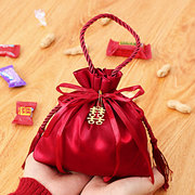 结婚糖袋子装糖喜袋喜糖包装袋伴手礼袋订婚回礼手提锦缎婚庆用品