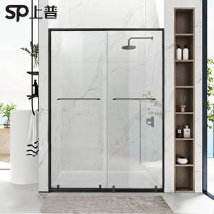 淋浴房一字型整体浴房浴室干湿分离不锈钢玻璃隔断家用玻璃门移门