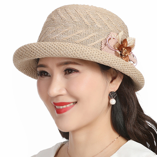 中老年女士春秋帽子女款韩版时尚，百搭盆帽洋气，小礼帽夏季渔夫凉帽