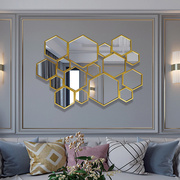镜子壁挂酒店玄关现代简单铁艺，金属壁饰样板房卧室餐厅墙面装饰品