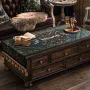 轻奢麋鹿美式欧式复古茶几桌布梳妆台台布防尘床头柜斗柜盖布