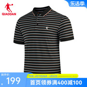 中国乔丹运动针织短袖T恤衫男2024春夏polo衫男士上衣