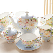 骨瓷咖啡杯套装欧式下午茶茶具，15头咖啡具英式茶具陶瓷花茶带架子