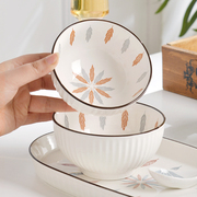 陶瓷碗家用2022釉下彩健康加厚餐具可微波吃饭碗面汤碗碟套装
