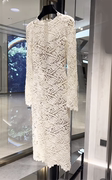镇店 珍藏艺术 古董蕾丝 旗袍修身重工立体羊毛蕾丝刺绣连衣