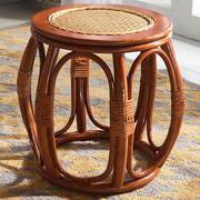 印尼天然真藤椅子茶几三五件套室内阳台桌椅组合小圆凳鼓凳换