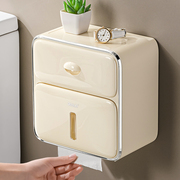 厕所纸巾盒免打孔卫生纸置物架浴室卷纸抽纸盒壁挂式卫生间厕纸盒