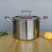 加厚一体1810不锈钢汤锅，深汤锅蒸锅304一体，成型煲汤锅炖锅22cm
