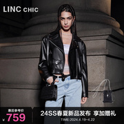 lincchic金羽杰2024年春季朋克，皮质机车夹克外套女s241jk031y